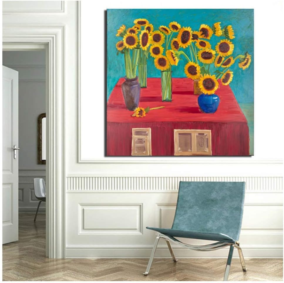 arteWOODS David Hockney Sunflower Wall Art Canvas Posters Pintura de la