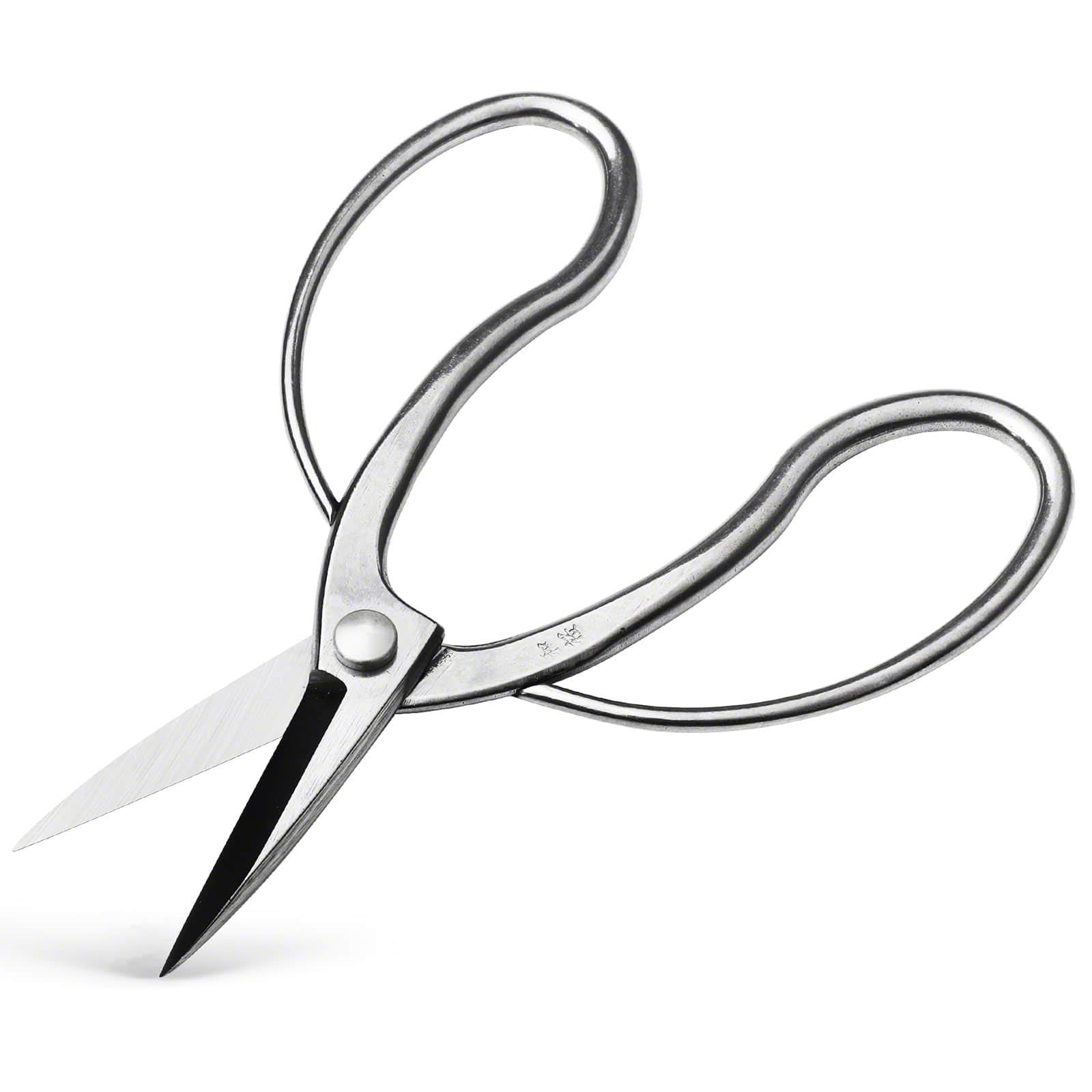 Wazakura Stainless Steel Japanese Traditional Bonsai Scissors 180mm (7") Made in Japan, Hasami Pruning Shears, Professional Garden Tools - Silver