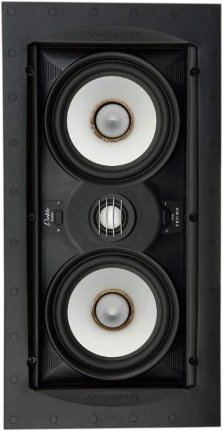 SpeakerCraft Profile AIM LCR5 Three In-Wall Speaker with Aimable Woofer - Each (Black)