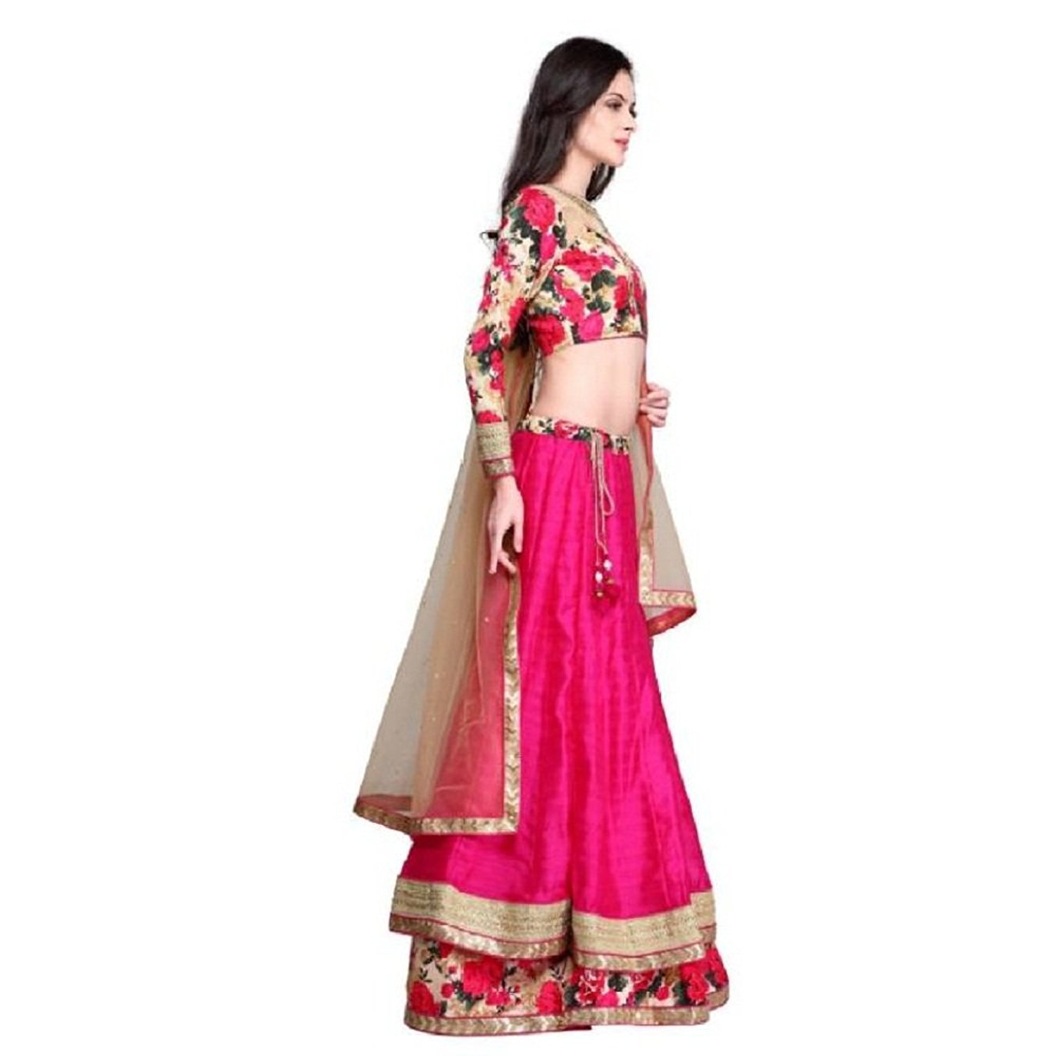 aksharfashion women's net lehenga choli (akshar-12,pink,free size)