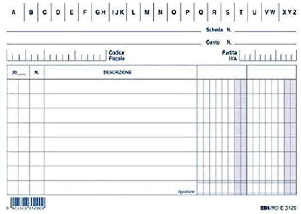 Edipro E3129VE 100 2-Column Cards Green F.to 10.5 x 15