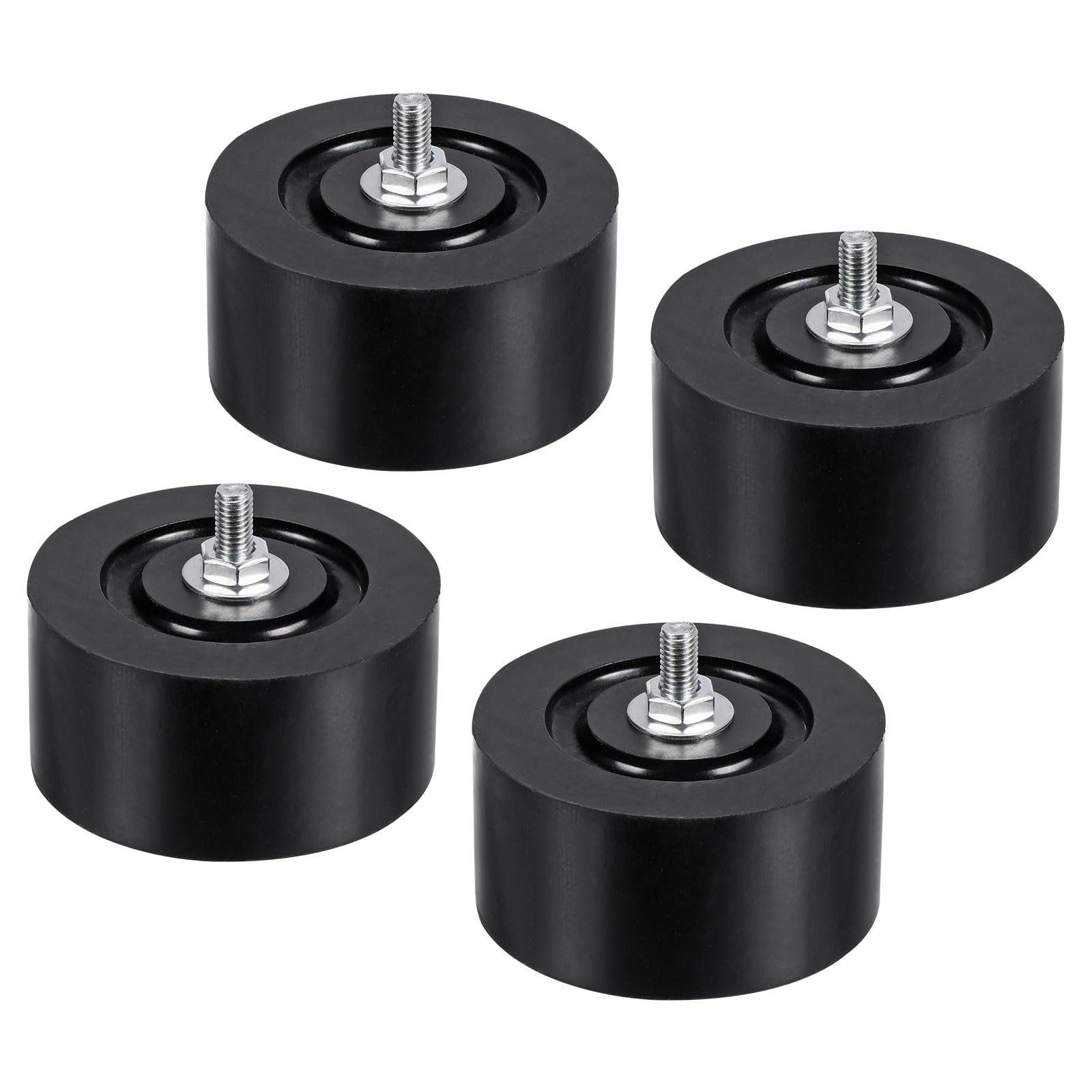 PATIKIL 3.35" Dia x 1.65" H Mounting Rubber Pads Bracket, 4Pcs Anti-Vibration Mini Split Stand Brackets for Outdoor Air Conditioner Condenser HVAC Shock Absorber Accessories, Black