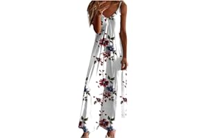 SEAOPEN Sundress for Women 2024 Casual Plus Size Summer Maxi Dress Casual V Neck Tank Dress Loose Flowy Boho Dresses