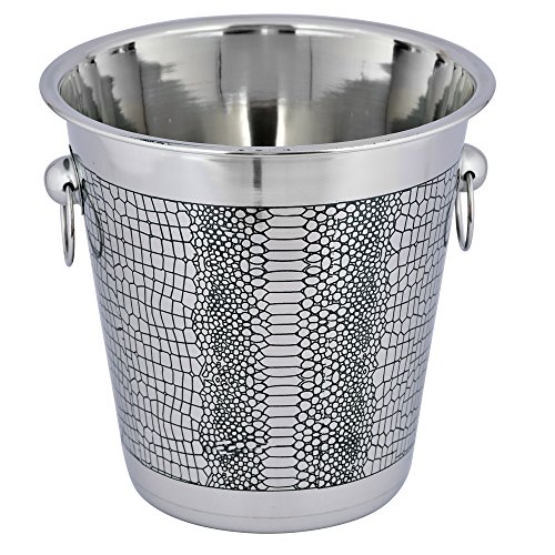 Kosma Designer Champagne Bucket | Wine ice Bucket - Stainless Steel Bottle Cooler, Size 21 x 21 cm | Beverage Bucket ( 4 Quart)