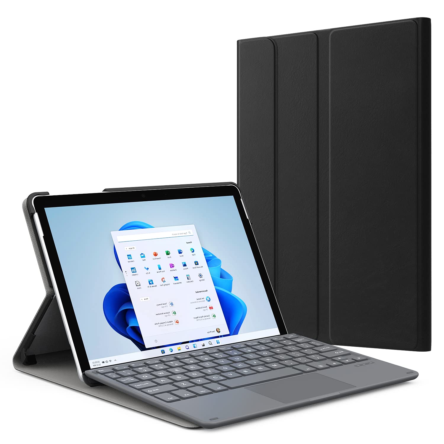 MoKo Case Fit Microsoft Surface Go 4 (2023) /Surface Go 3 (2021)/ Surface Go 2 (2020)/ Surface Go 2018 Case, Ultra Lightweight Portfolio Business Cover, Compatible with Type Cover Keyboard, Black