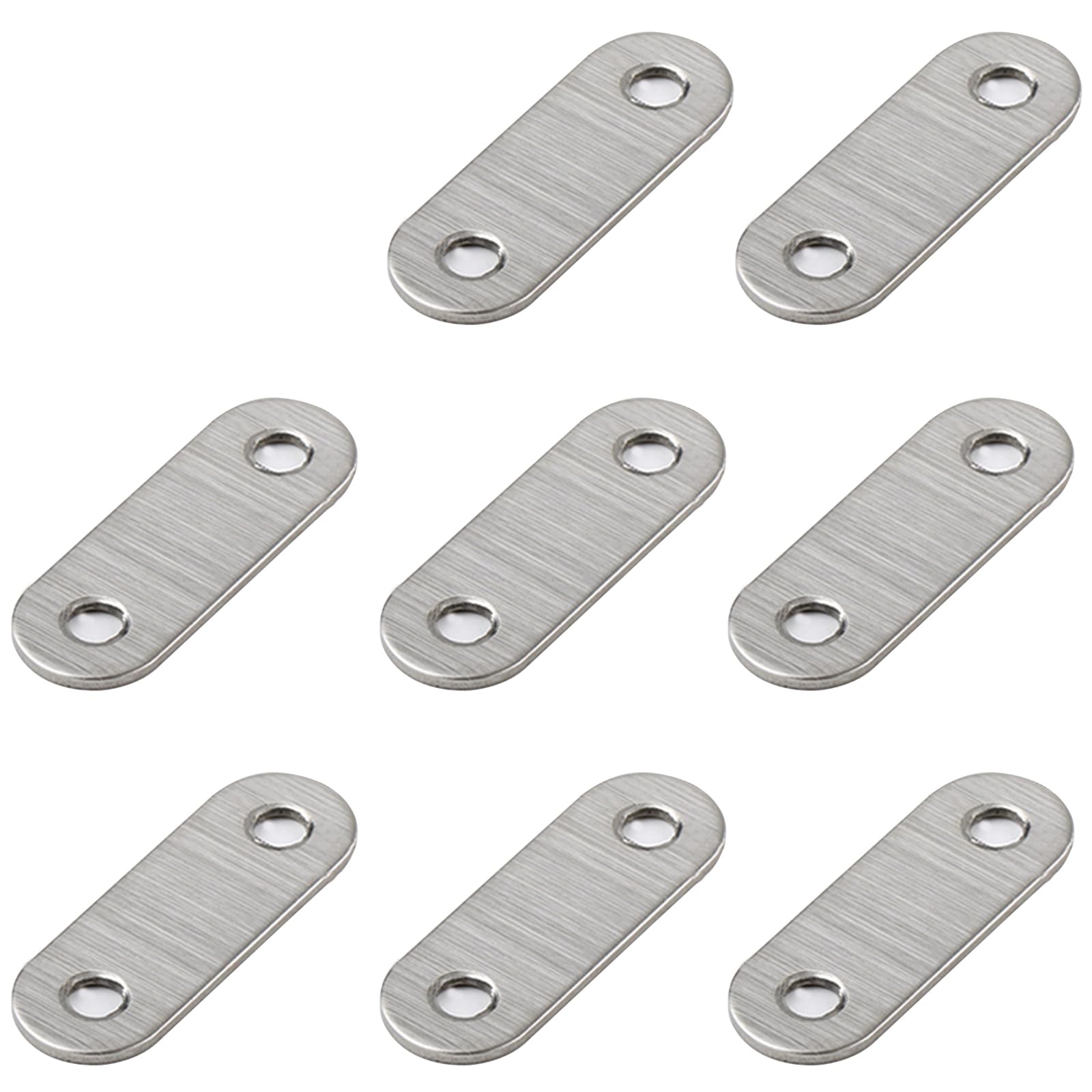 Leliafleury 8Pcs Straight Brackets Stainless Steel Flat Joining Plates Mending Plates Connecting Plates Flat Metal Brackets for Repair Fixing Wood Furniture, 47 x 16mm