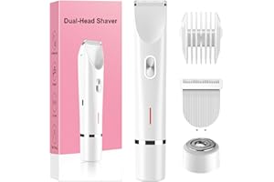 JIANEIL Bikini Trimmer for Women Electric Razors for Women, Double Head Dual Purpose, IPX7 Waterproof Hair Razor, Ceramic Blade Hair Trimmer Wet & Dry Use, Painless Electric Shaver for Facial and Body