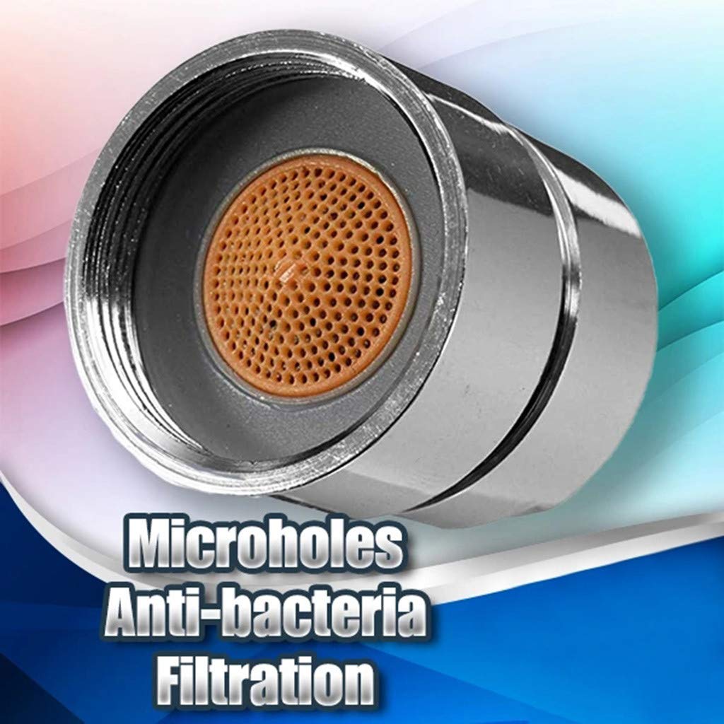 Ahagogo One-Touch Control Faucet Aerator Faucet Aerators Thread Bubbler Kitchen Water-Saving Device foaming Nozzle Faucet (Silver, 23.6 x 15.5 mm)