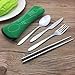 VICBAY 4 Pieces Stainless Steel Flatware Set, Knife Fork Spoon Chopsticks Set, Travel Camping Cutlery Set with Neoprene Case, Reusable Lunch Box Utensils, Portable Travel Silverware Set