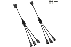 GINTOOYUN ARGB Splitter Cable 5V 3 Pin Addressable RGB Splitter Cable 3-pin to SM 3Pin Male Adapter Cable for PC Led Strip,5V