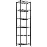 REGILLER 6 Wire Shelving Steel Storage Rack Adjustable Unit Shelves for Laundry Bathroom Kitchen Pantry Closet(Black,11.7" D x 16.8" W x 63" H)
