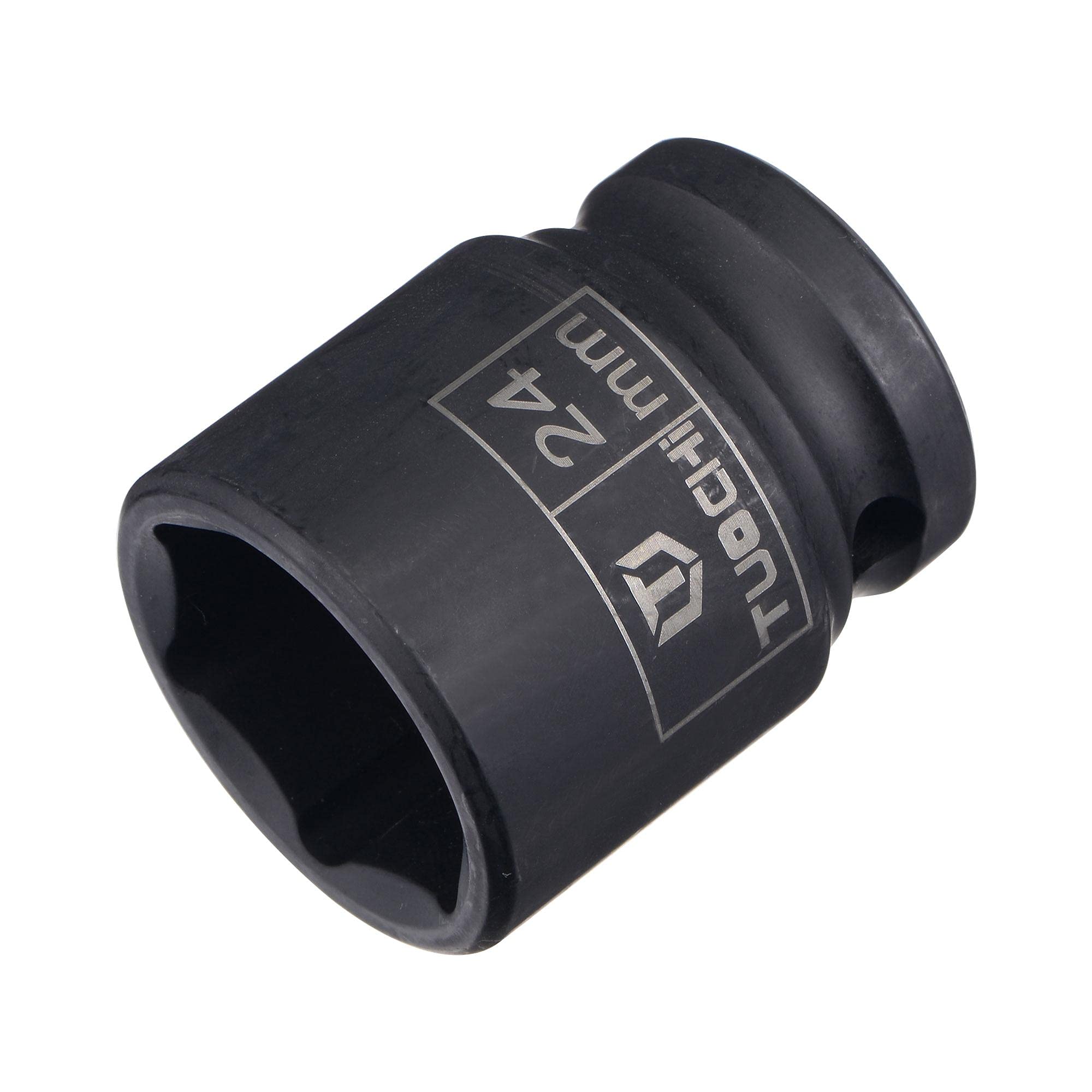 sourcing map 1/2" Drive by 24mm 6-Point Impact Socket, CR-V Steel 1.61" Length, Shallow Metric Sizes
