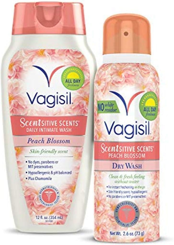 Vagisil Scentsitive Scents Daily Intimate Feminine Wash for Women, Gynecologist Tested, Peach Blossom, 12 Fluid Ounce: Health & Personal Care