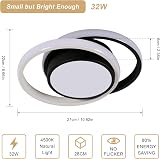 Comely Modern LED Ceiling Light 32W 2350LM Warm White 3000K Black view 4