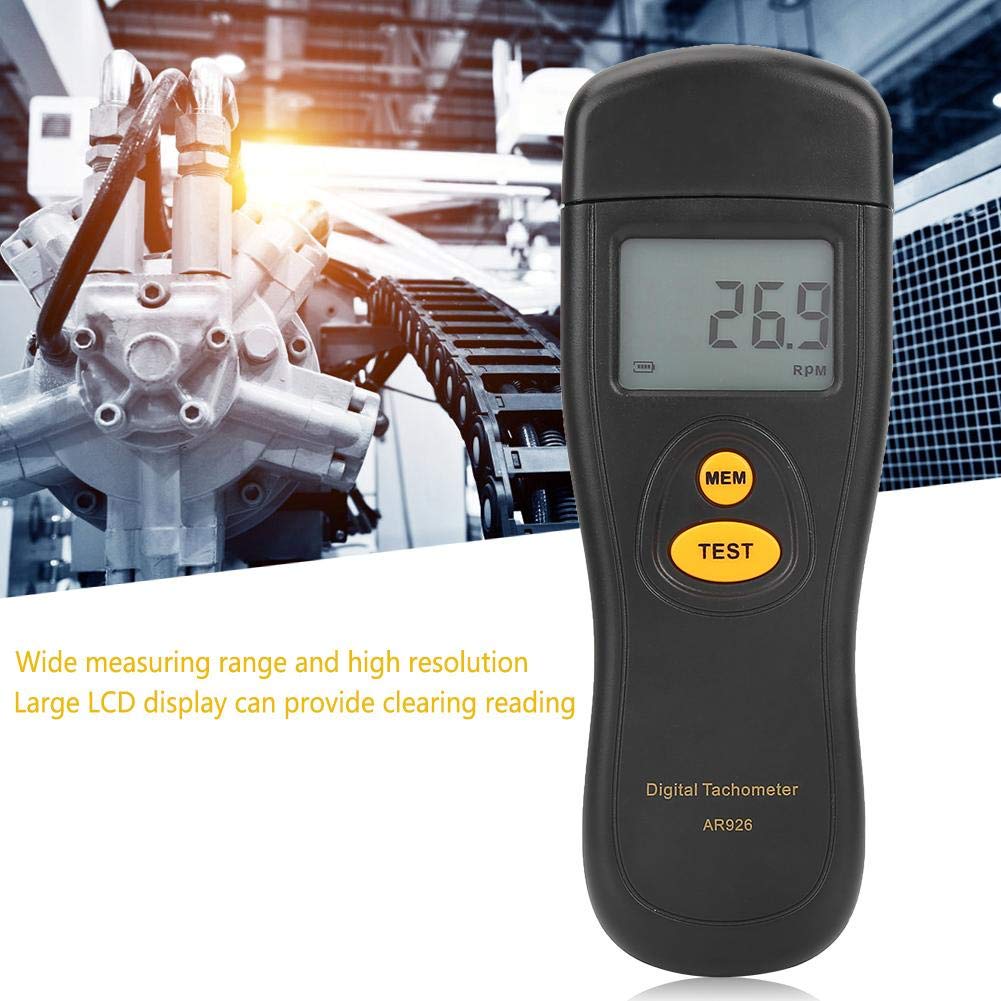 Medidor de velocidad de rotación digital sin contacto, tacómetro (2,599999 RPM), distancia de