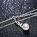 GUNDULA Necklace With 925 Sterling Silver Simulated Pearl Fashion Linear Swirl Pendant 18
