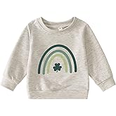 GLIGLITTR Toddler Baby Boy Girl St. Patricks Day Outfit Lucky Clover Shamrock Sweatshirt Long Sleeve Pullover Shirt Clothes