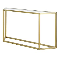 Levi 55'' Wide Trapezoid Console Table in Brass