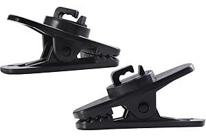 BBTO 20 Pieces Clips for Earphone Wire 360 Degree Rotate Black Earphone Cable Clothing Clip for Fixing Headphone Wire (1.18 Inches)