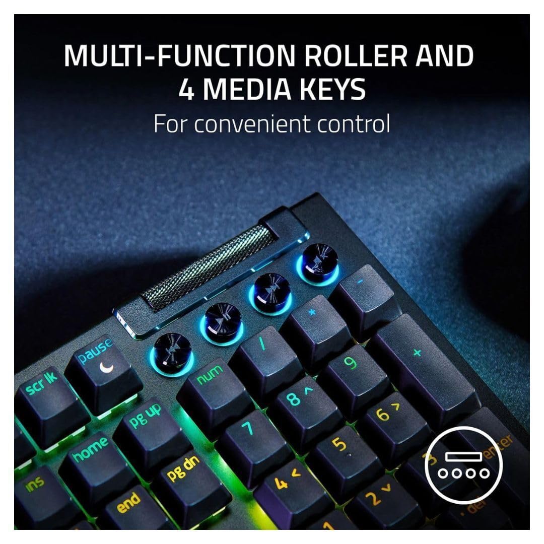 Razer RZ03-04690200 BlackWidow V4 Full Size Wired Mechanical Green Switch Gaming Keyboard with Chroma RGB