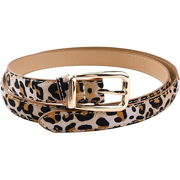 8799 Women\'s Tortoiseshell Brown Leopard Skinny Link Chain Belt 1 1/4\