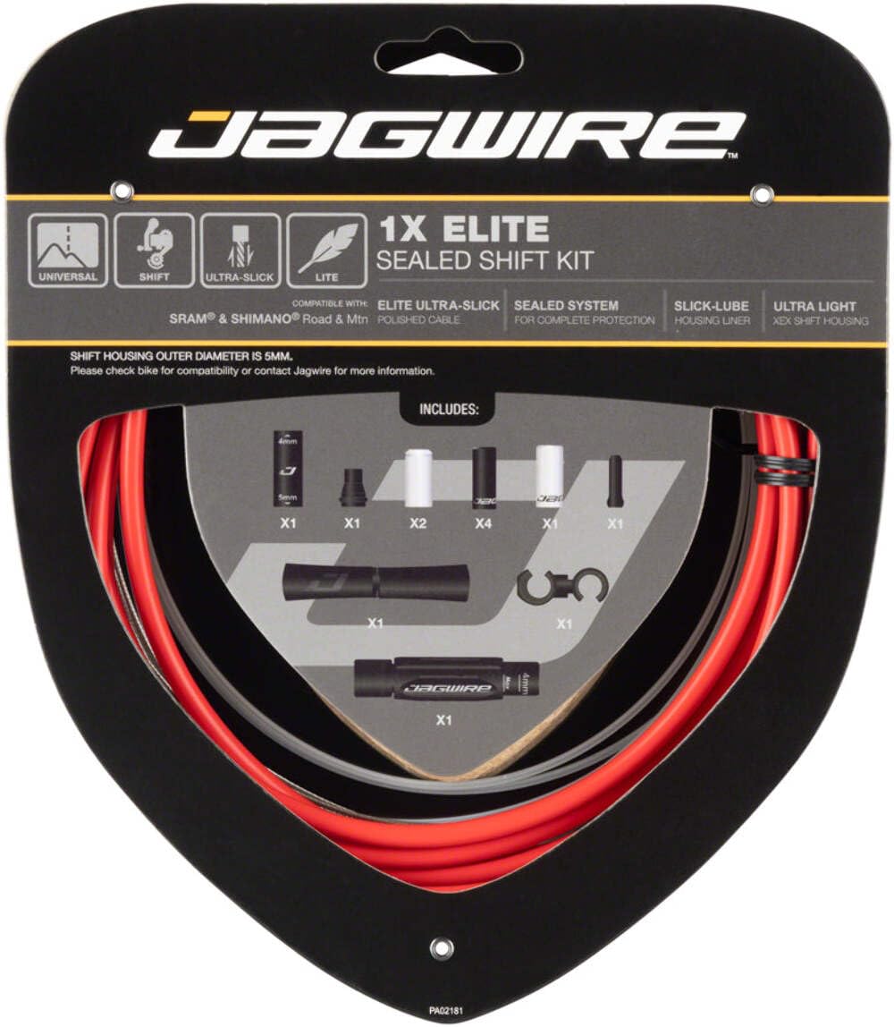 Jagwire Elite Sealed Shift/Gear Cable Kit (x1 Cable) - Red