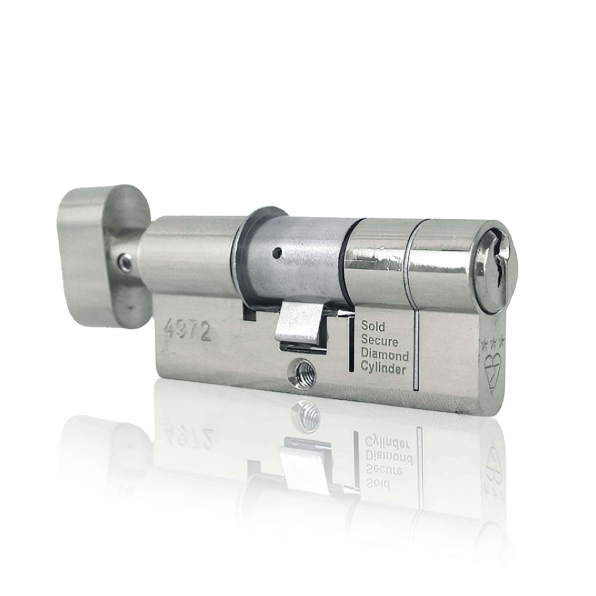 UAP Thumb Turn Euro Cylinder Lock - 3* Kitemarked Euro Cylinder - Door Barrel Lock with 5 Keys Suitable for All Doors - Anti-Snap, Bump, Drill (80mm 40/40) (Polished Chrome)