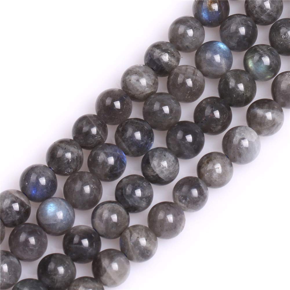 GEM-Inside Natural 8mm Rainbow Blue Labradorite Round Gemstone Semi Precious Loose Beads for Jewellery Making 15''
