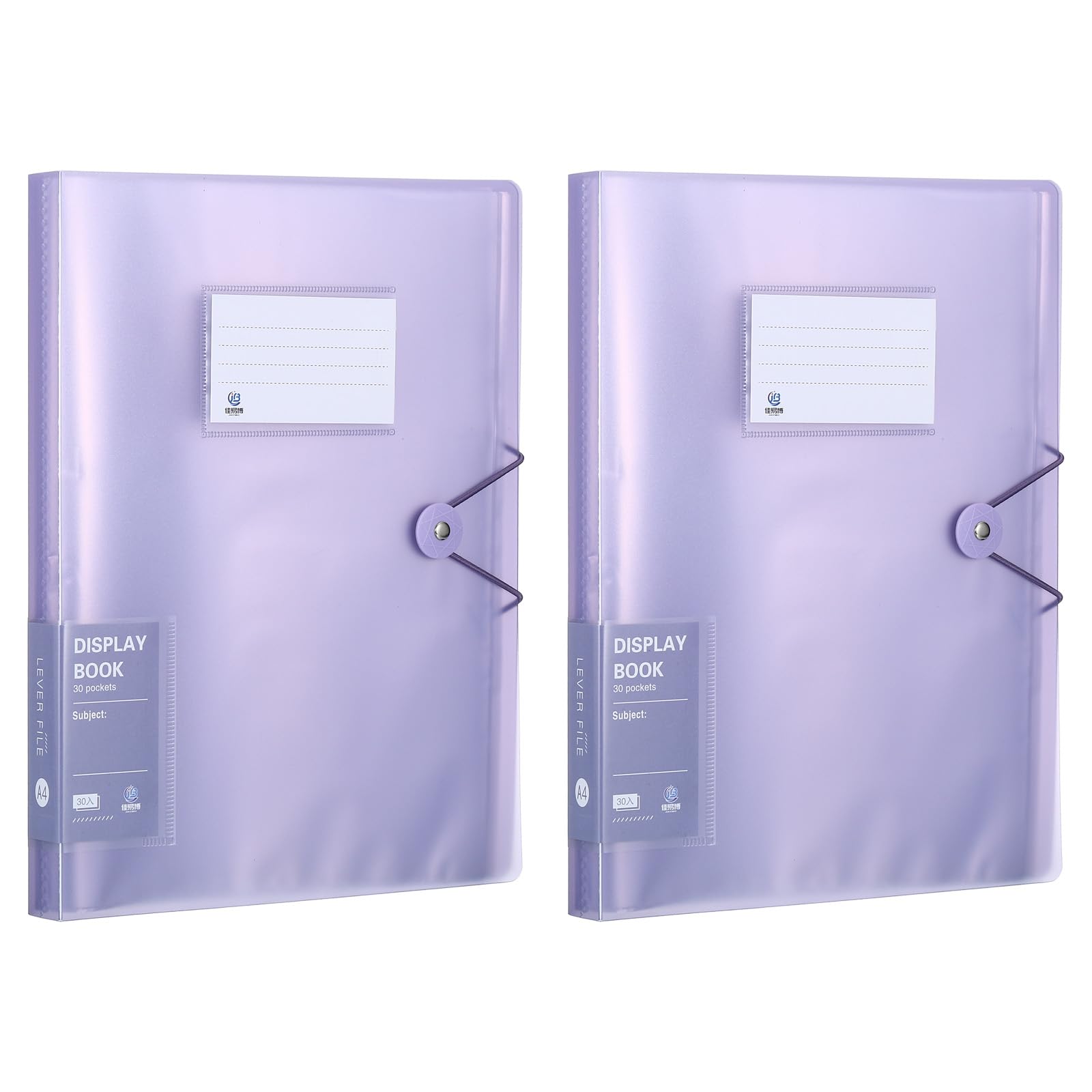 PATIKIL 8.5x11 Binders with Plastic Sleeve, 2 Pcs A4 Display 30 Pocket Portfolio Binder Folder Presentation Book with Clear Plastic Sheet Protector Sleeves for Artwork Documents,Purple