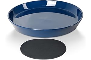 GIKUPOM 14 Inch Plant Saucer Tray 4 5 6 8 10 12 14 15 Inch Ceramic Plant Saucers for Indoors Outdoor, Drainage Drip Water Trays for Planter Pots Flower, Glazed Pot Saucers Trays (15 Inch)