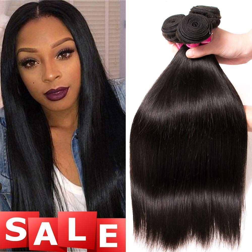 Amazon Com Qinmei Brazilian Straight Hair 4 Bundles 8a 100