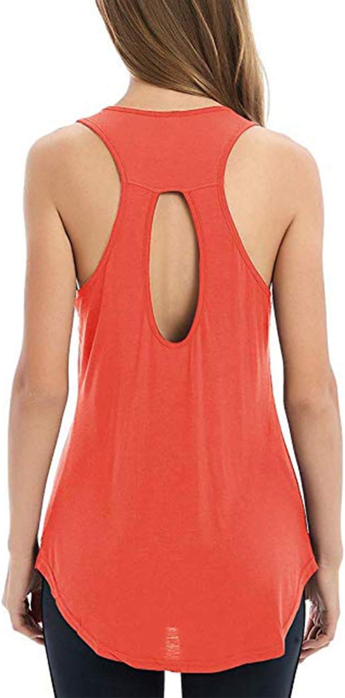 Yucharmyi Women's Sexy Backless Tops Tunic Tops Yoga Shirt Knit Tank Tops Casual Shirts