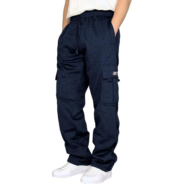 Amazon.com: Lasjixion Men's Cargo Sweatpants Open Bottom Fleece