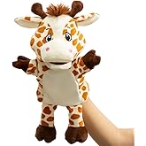 HollyHOME Animal Puppets Giraffe Hand Puppets Toys Sika Zoo Animal Puppets 14 Inches Tan