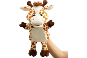 HollyHOME Animal Puppets Giraffe Hand Puppets Toys Sika Zoo Animal Puppets 14 Inches Tan