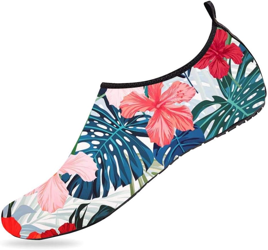 Breathable Barefoot Aqua Socks Flamingo Mens Womens Water Shoes Quick-Dry Shoes for Running Walking Kayaking Yoga