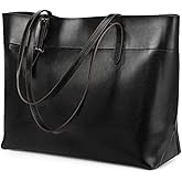 Kattee Vintage Genuine Leather Tote Shoulder Bag for Women Satchel Handbag with Top Handles