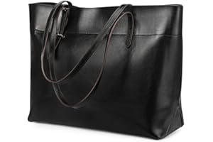 Kattee Vintage Genuine Leather Tote Shoulder Bag for Women Satchel Handbag with Top Handles