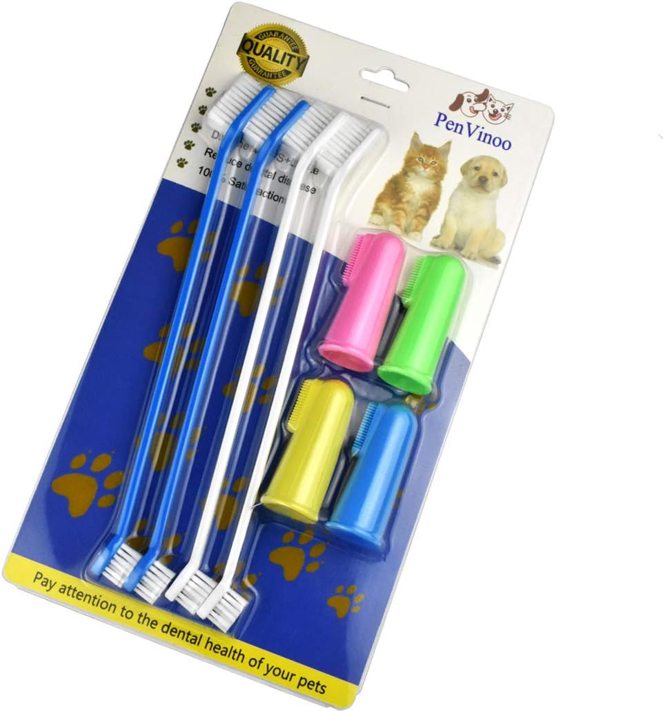 PenVinoo Dog Toothbrush Pet Toothbrush Finger Toothbrush Small to Large Dogs (1pack) : Pet Supplies