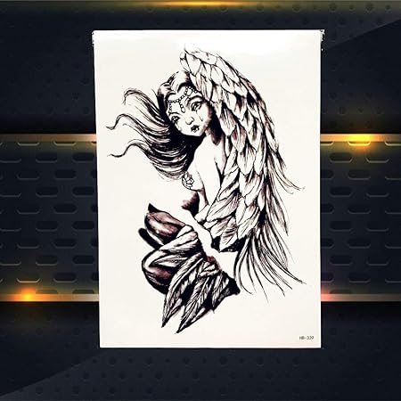 Zhuhuimin 5 Teile Satz Dark Angel Wings Wasserdichte Tattoo Schwarz Design Big Body Tattoo Arm Set Spray Tattoo Unterarm Amazon De Kuche Haushalt