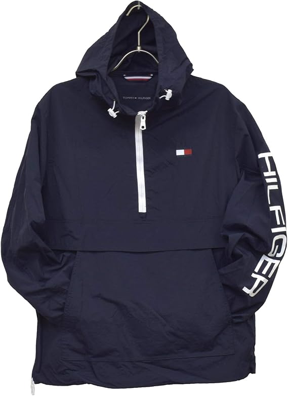 Amazon トミーヒルフィガー Tommy Hilfiger アノラック ナイロン ジャケット メンズ ウインドブレーカー アウター ジップ トミー Tmb 158an438 S ネイビー アクティブジャケット 通販