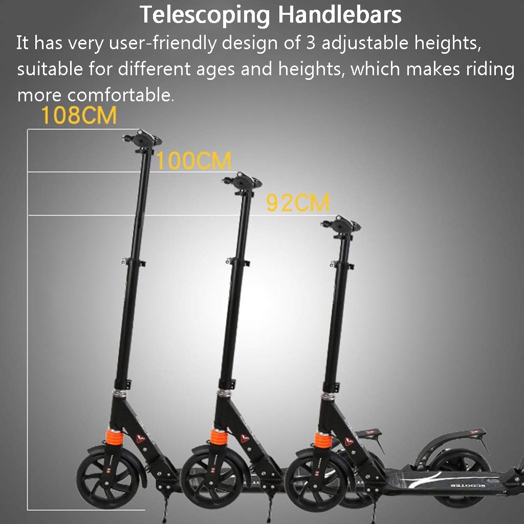 B07qptdqhp キックボード 白 白 色 キックスクーター 子供のためのスクーターギフト10歳以上の男の子女の子 ハンドブレーキとビッグホイール付きブラックホワイト折りたたみスクーター 150kg 非電気 キックボード本体 直送商品