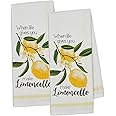 Design Imports Lemon Bliss Table Linens, 18-Inch by 28-Inch Dishtowels, Set of 2, Make Limoncello Printed