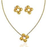 nejoir Necklace Earrings Set for Women Dainty Fashion Vintage 18K Gold Plated Jewelry Set Gift for Women