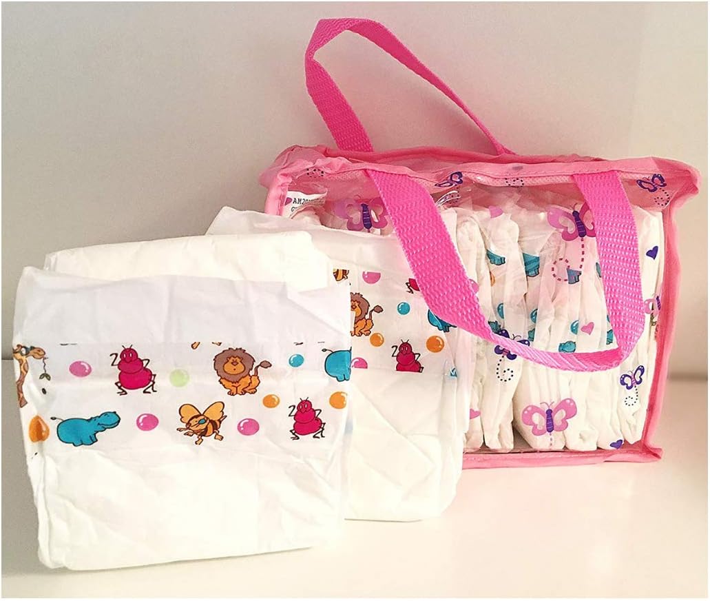 12 Pack Baby Diapers Doll Accessories