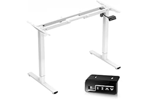 ERGOMAKER Single Motor Electric Height Adjustable Desk Frame, Standing Desk Legs Sit to Stand Office Computer Desk Frame for 