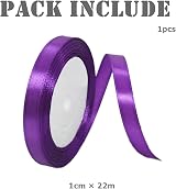 Aisszhao 10mm Purple Satin Ribbon 22m Polyester Gift Wrap Craft view 2