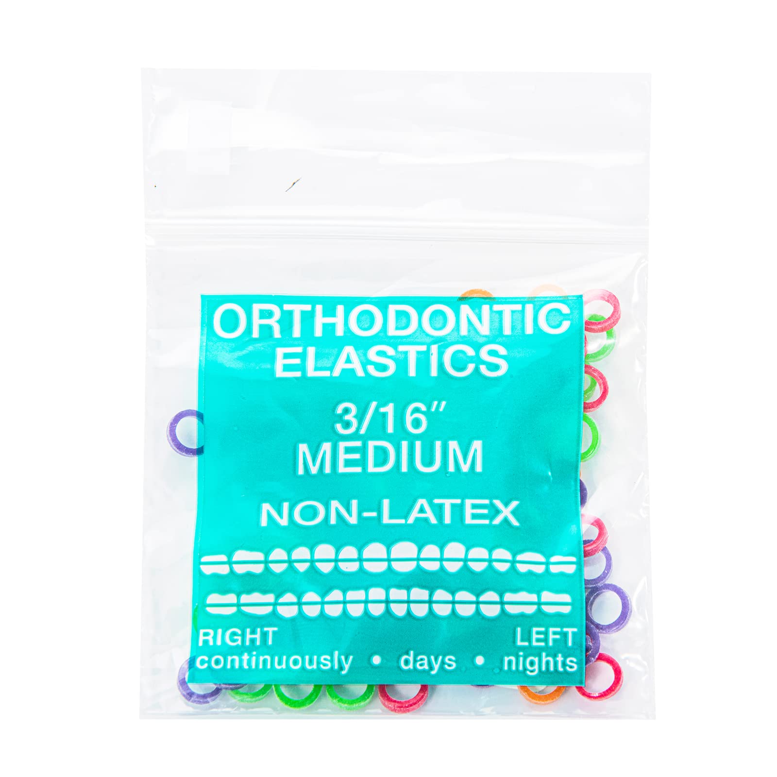 JMU Orthodontic Elastics 3/16 Inch Medium Neon