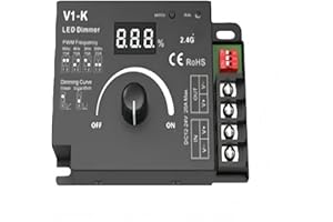1CH 20A PWM LED Brightness Controller V1-K for 12-48V DC with Touch Remote and Frequency Adjustment(V1-K only)