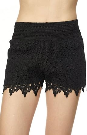 black crochet shorts